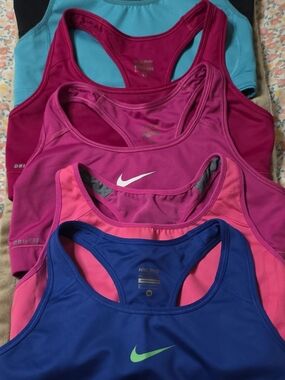 Nike Racerback Sports Bras - Blue, Pink & Teal Set
